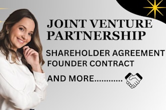 draft a joint venture agreement or cross border business contract for UK and US