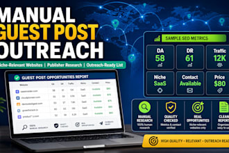 do manual guest post outreach and find niche relevant sites