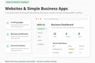 create a business website, dashboard, or simple web app