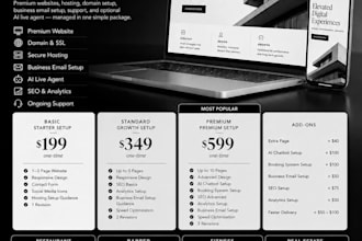 design a modern business website with hosting and ai chatbot setup