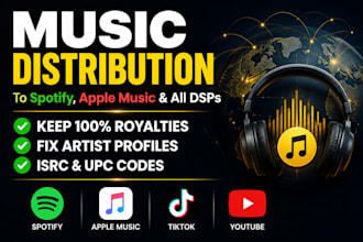 distribute your music to spotify apple music and all major stores
