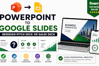 convert powerpoint to googleslides redesign pitch deck or business sales deck