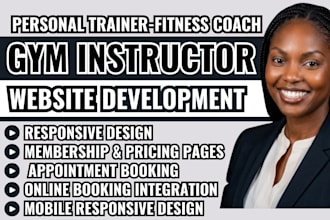 gym instructor website, personal trainer website, fitness coach website