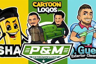 design cartoon mascot logo for gaming and business