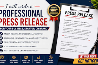 write and distribute a professional press release for your business