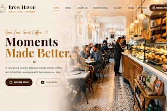 build squarespace restaurant website coffee shop website café website beverage