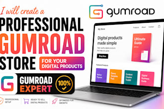 create a professional gumroad store for your  digital product