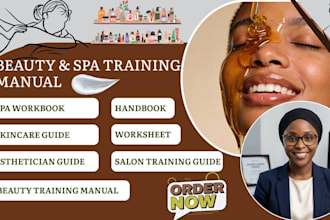 create beauty, spa training manuals, online course content for salon, academics