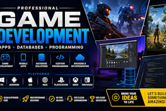 develop games, apps, databases and software for PC, mobile, console and web