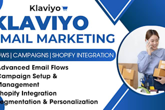 set up klaviyo email flows, campaign and shopify integration