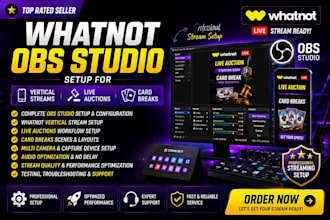 set up your whatnot livestream with obs, camera and capture card with 3 scene
