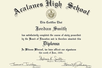 design diploma, degree, college, high school and university certificate