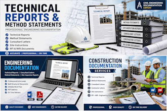 prepare construction technical reports method statements, engineering documents