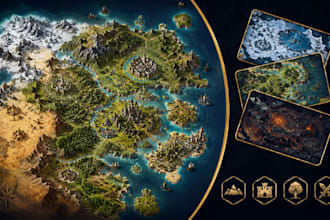create mmorpg map, game map, open world map, fantasy game map design