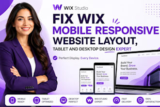 fix wix mobile responsive website layout, tablet and desktop design expert