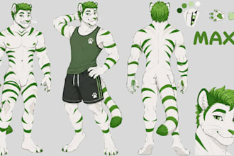 draw furry ref sheet fursona anthro oc nsfw character design furry artist