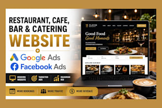 design restaurant, cafe, bar and catering website with google and facebook ads