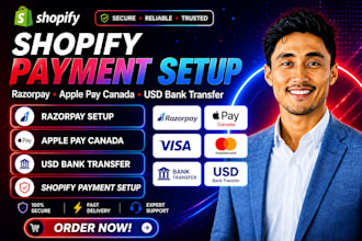 setup shopify woocommerce apple pay canada payments methods USD bank transfer