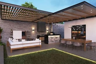 create modern 3d terrace, pergola, patio, balcony and pool area designs