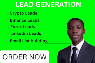 provide targeted crypto, forex, binance, blockchain, and investor leads