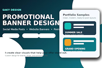 design promo banner, social media post, and website banner