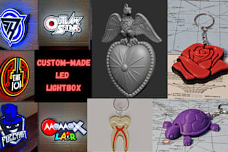 design custom printable 3d keychain logo 3d lightbox coaster wall decor 3d stl