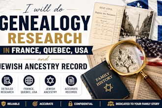 do genealogy research in france  quebec USA and jewish ancestry record