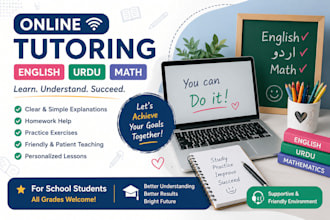 teach english, urdu and math online for school students