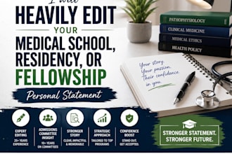 heavily edit your medical school, residency, or fellowship personal statement