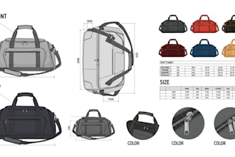 design bag tech pack, backpack, handbag, tote bag, and create for manufacturing