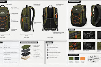 design bag tech pack, backpack, handbag, tote bag, duffle bag for manufacturing