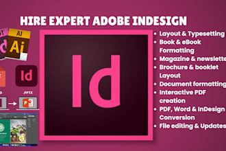 do adobe indesign book formatting and book layout design
