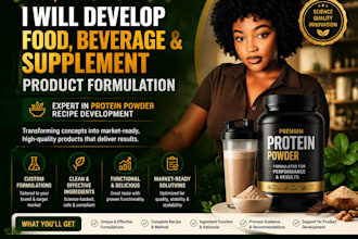 develop food, beverage and supplement product formulation, protein powder recipe
