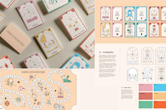 design card game, board game card frame design, card box for cards game art