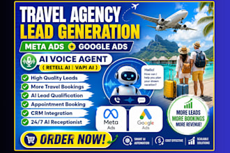 generate travel agency tourism leads with meta ads google ads and ai voice agent