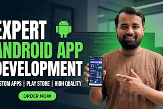 develop a custom native android app in kotlin or java