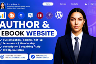 design author website, book author website, ebook website, author landing page
