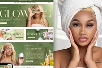 design a stunning cosmetic website or shopify beauty store