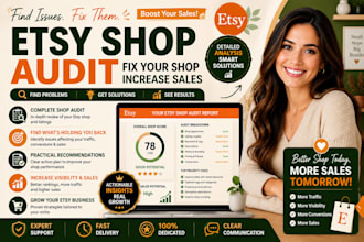 do etsy shop audit, fix your etsy shop and increase your sales
