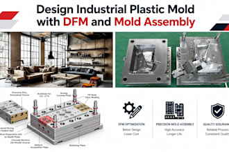design industrial plastic mold with dfm and mold assembly