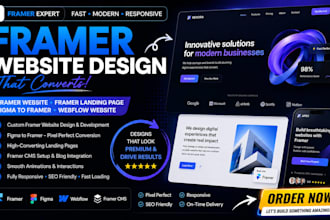 design professional framer website, figma to framer landing page, framer website