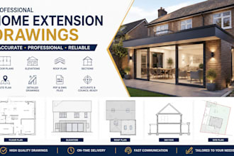 create architectural drawings for UK home extensions