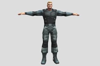 make retro lowpoly character in psx style, ps1,ps2, retro nintendo, 3d animation