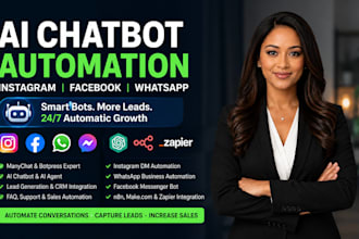build ai chatbot automation using manychat botpress n8n make