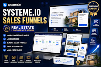 design a real estate lead generation funnel, systeme io sales funnel