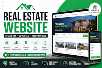 design a modern real estate website with idx mls integration