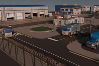 stylized low poly 3d environment interior exterior landscape and game map design