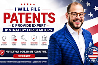 file patents and provide expert IP strategy for startups patents search