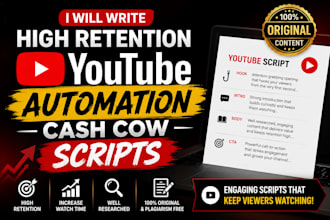 write high retention youtube automation cash cow scripts