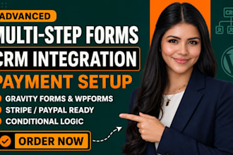build a multi step gravity form or wpforms with CRM and payment integration
